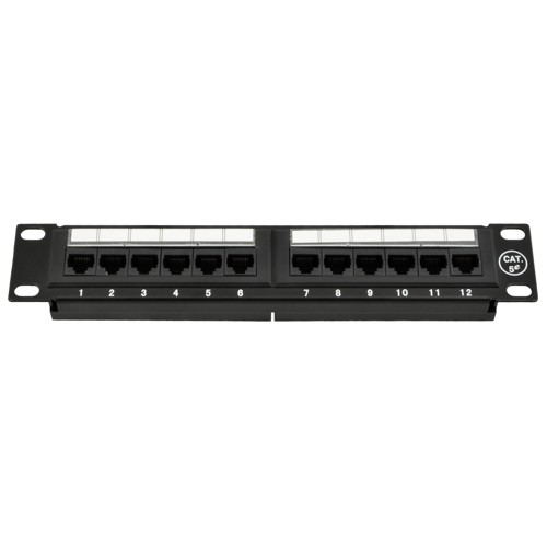 Patch panel PP-111 12PCB-SB/C6 - 12 portov, CAT.6e pre 10'' rozvádzač