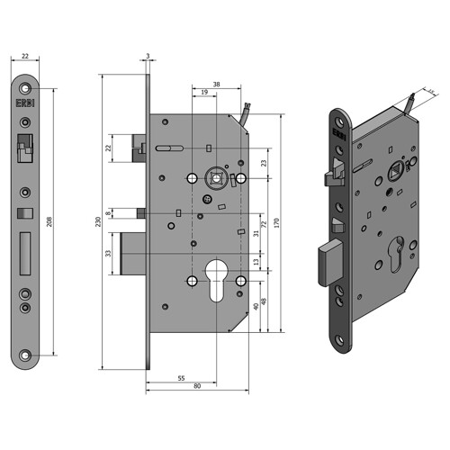 SAM EL P 7255 - elektromechanický samozamykací zámok