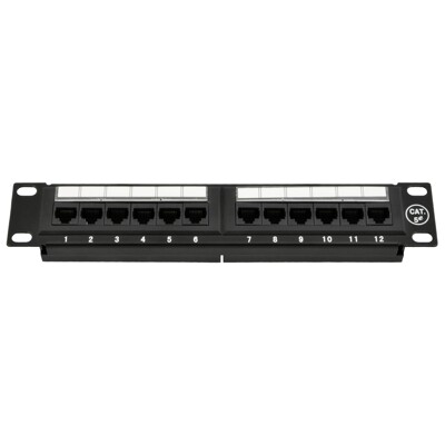 Patch panel PP-111 12PCB-SB/C6 - 12 portov, CAT.6e pre 10&#039;&#039; rozvádzač