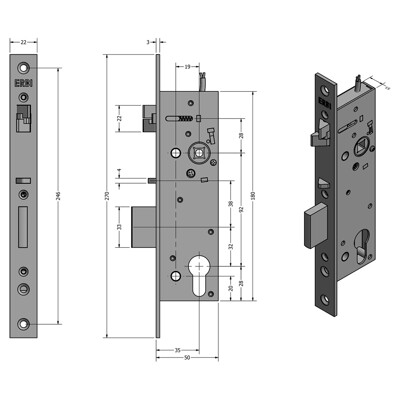 SAM Profi P 9235 - elektromechanický samozamykací zámok