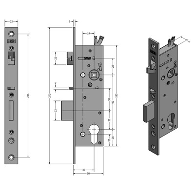 SAM Profi REV MI P 9235 - elektromechanický samozamykací zámok